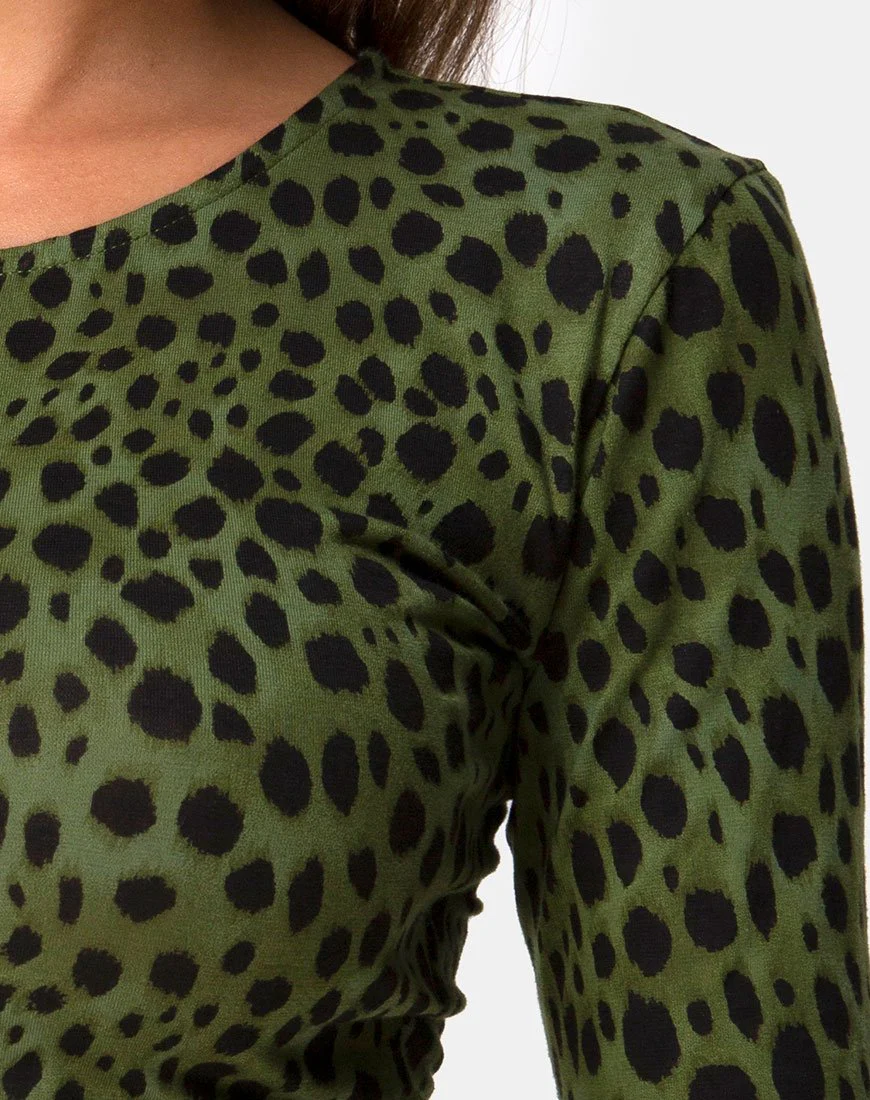 Bonnie Crop Top in Geparden-Khaki - Image 5