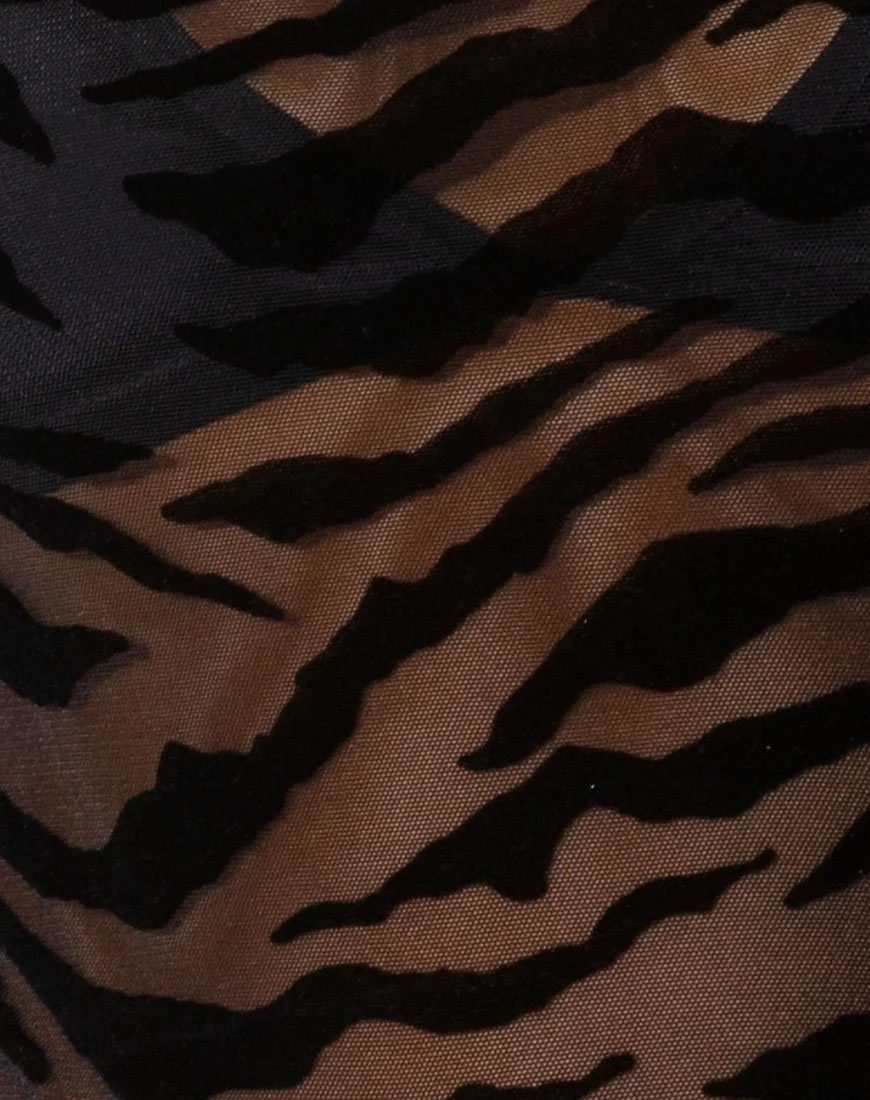 Bonnie Top aus horizontalem Zebraflock Schwarz - Image 5