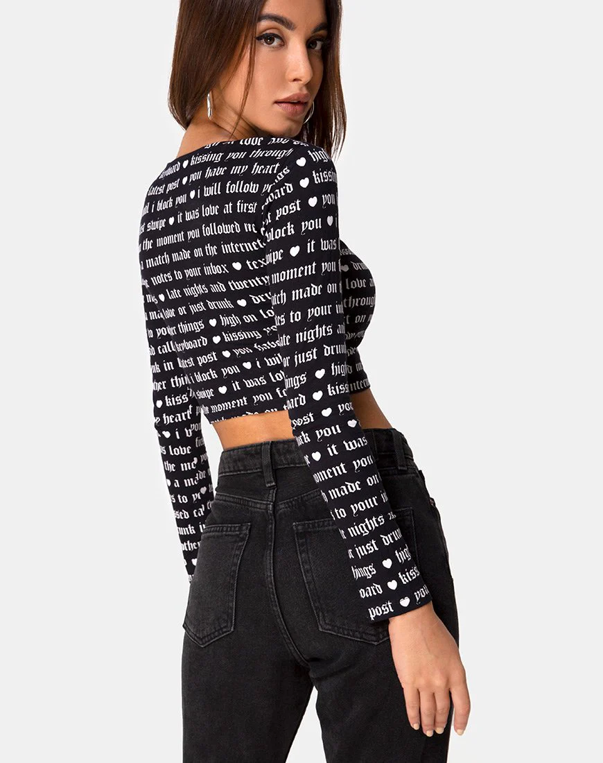Bonnie Crop Top in Schwarz Love At First Swipe - Image 2