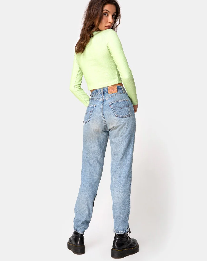 Bonnie Crop Top aus Rippstrick in Pastelllimette - Image 4