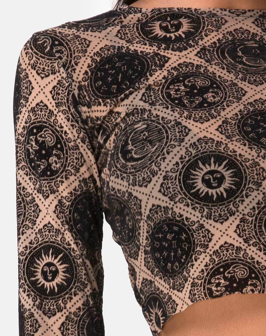 Bonver Top Taupe Netz mit schwarzem Schildflock - Image 6