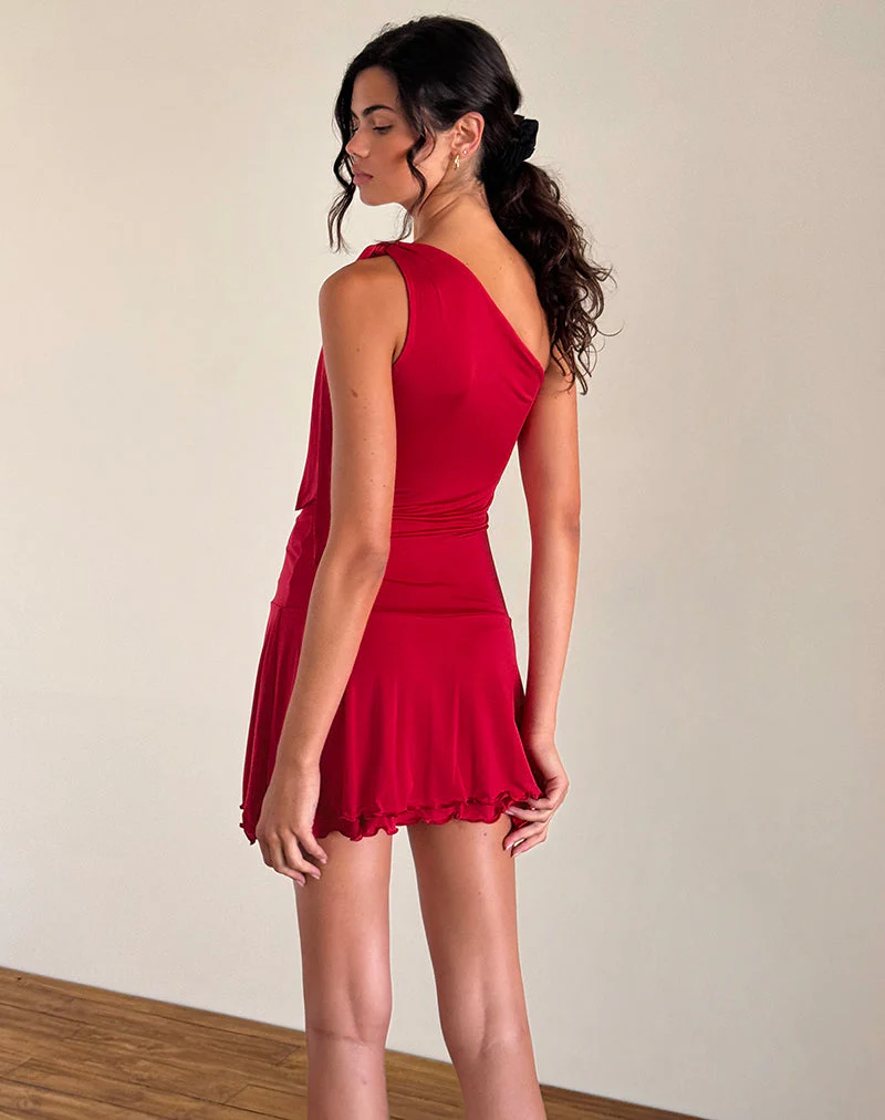 Boone One Shoulder Minikleid in Slinky Rot - Image 4