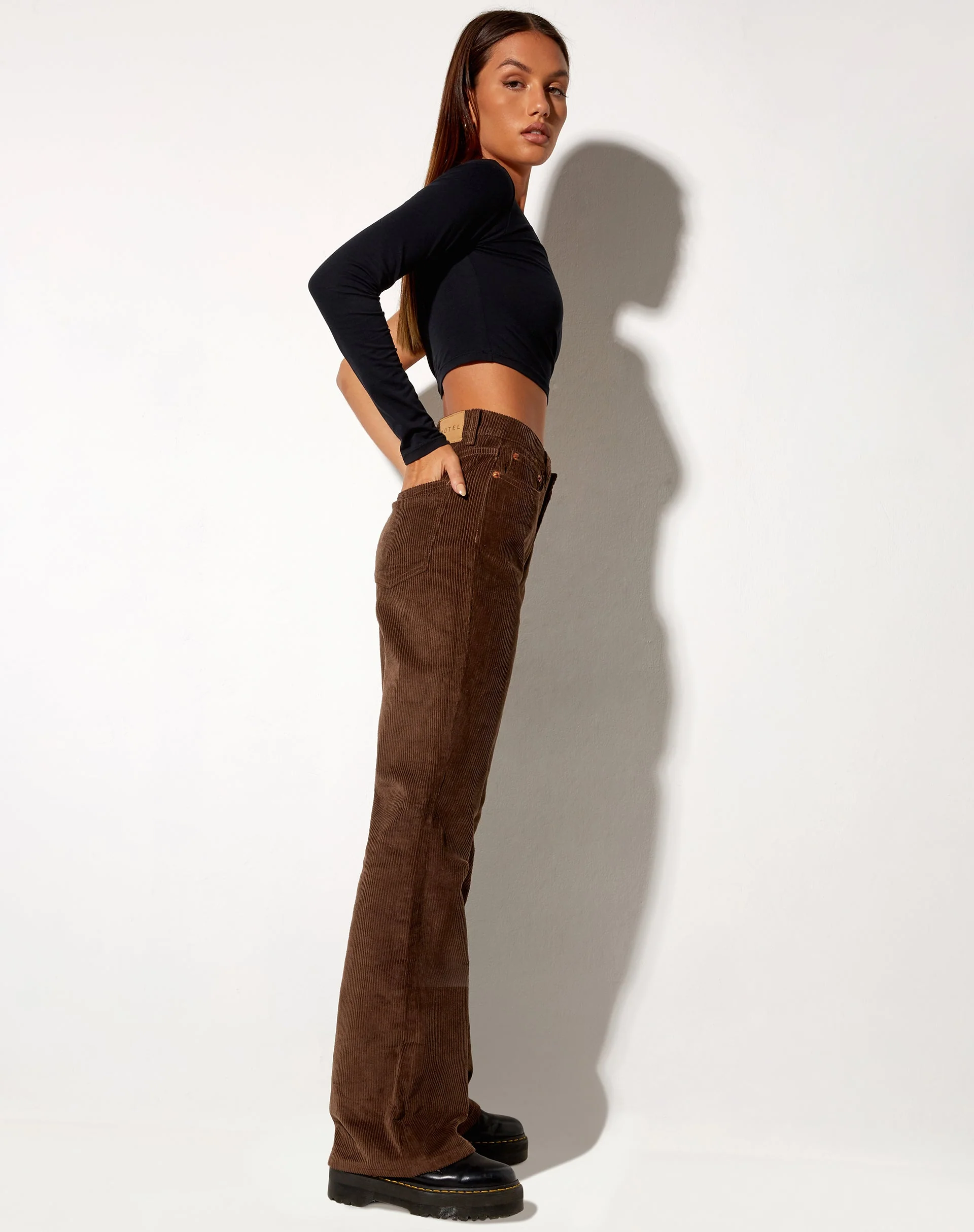 Bootleg Jeans in Cord Rich Brown - Image 6