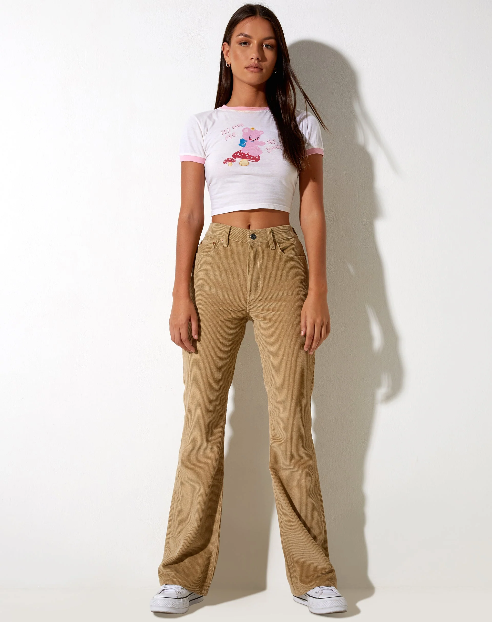 Bootleg Jeans aus Cord Sand - Image 2