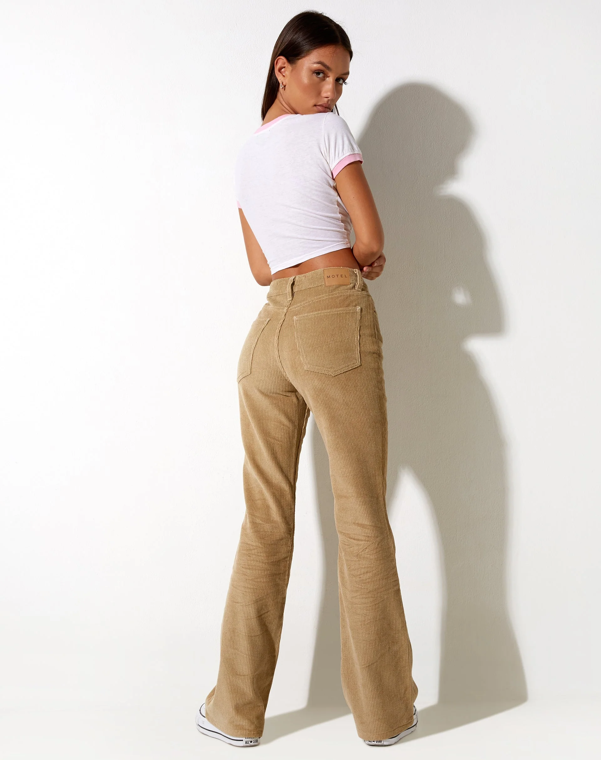 Bootleg Jeans aus Cord Sand - Image 3
