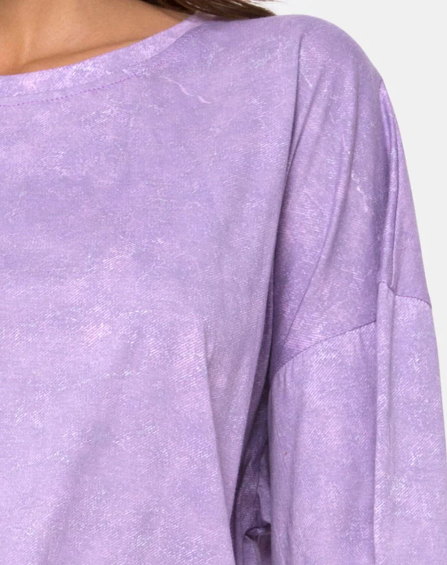 Botec Tee in Lila Acid Wash - Image 5