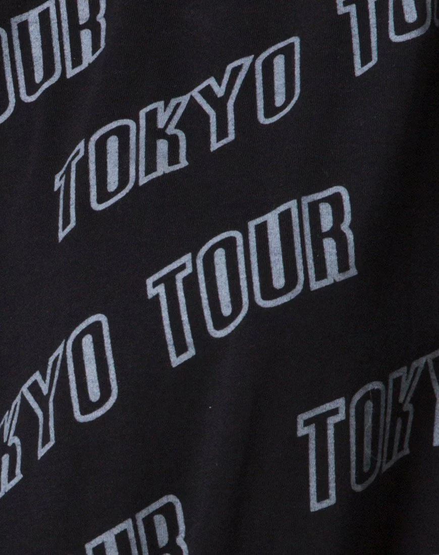Botec Oversize Tee in Tokio Tour Schwarz - Image 5