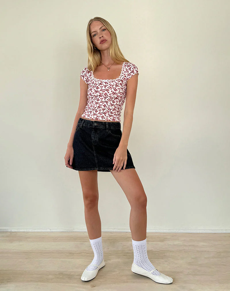 Bovillo Top in Sommer-Erdbeere Off White - Image 3