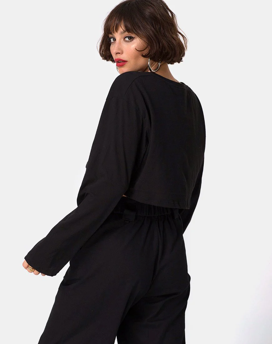 Box Expression Crop Tee in Schwarz - Image 2