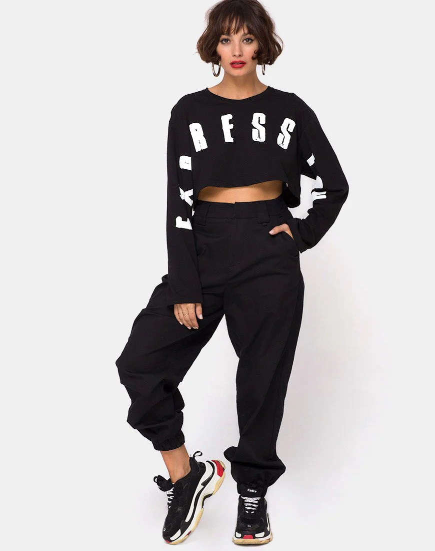 Box Expression Crop Tee in Schwarz - Image 3
