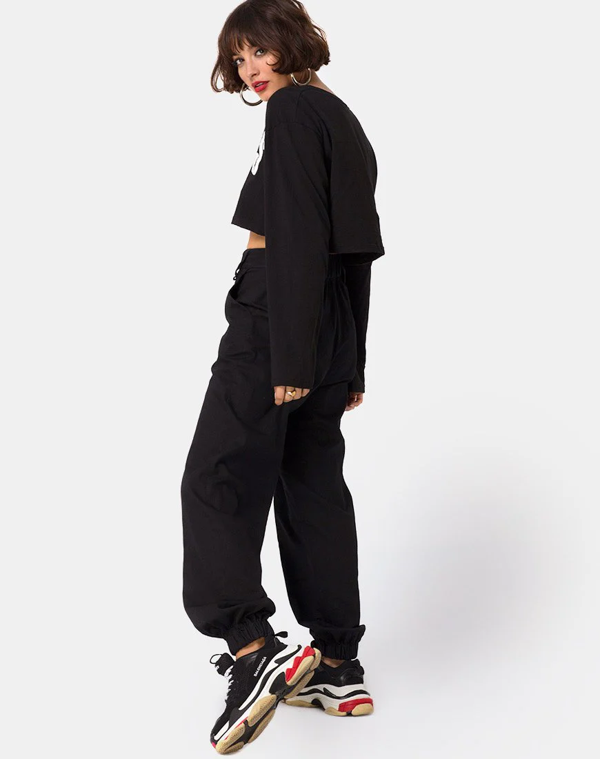 Box Expression Crop Tee in Schwarz - Image 4