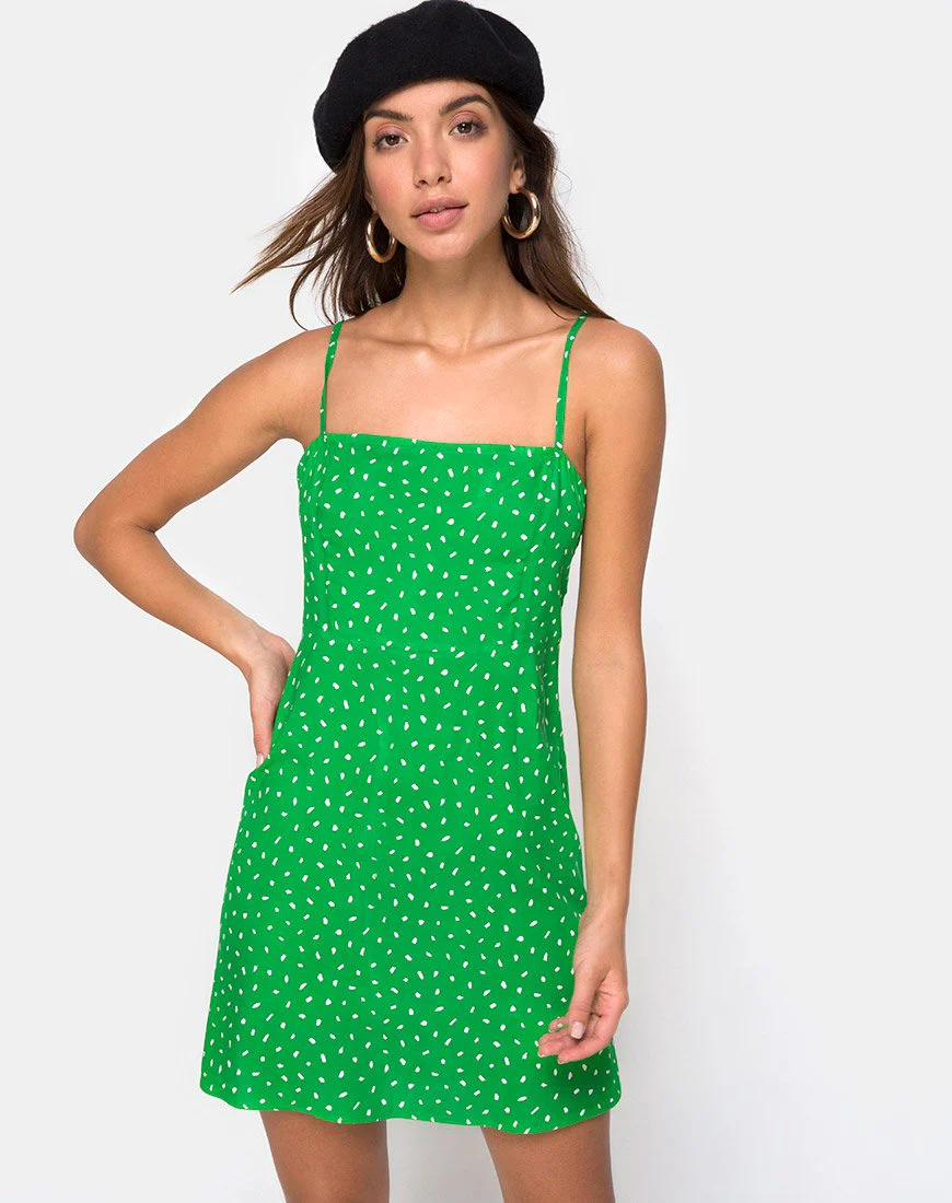 Boyasly Slip Dress in Mini Diana Dot Grün
