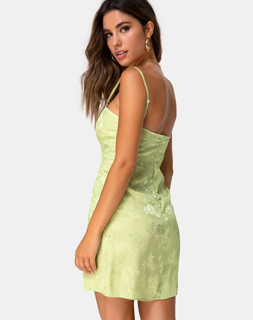 Boyasly Slip-Kleid aus Satin Rose Lime - Image 2