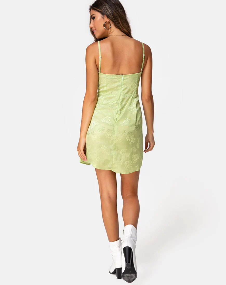 Boyasly Slip-Kleid aus Satin Rose Lime - Image 4