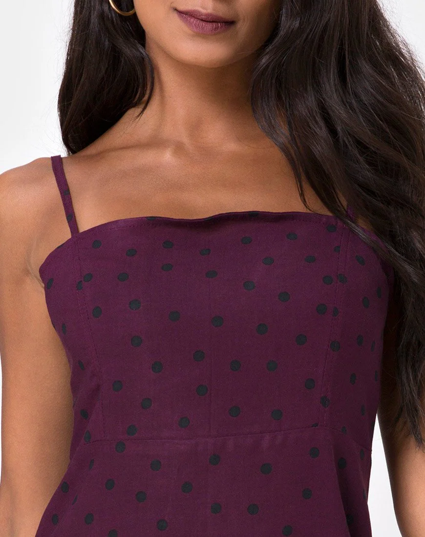 Boyasly Slip Dress in Skater Polka Wein - Image 5