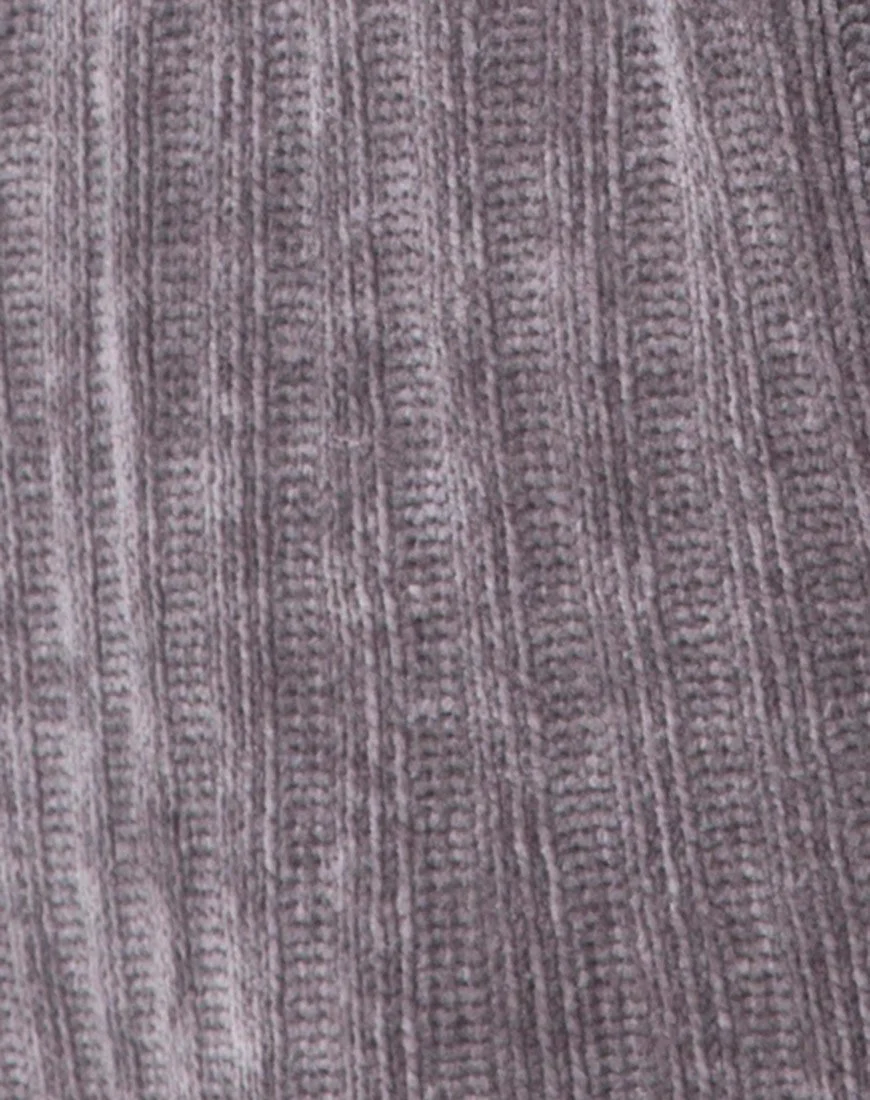 Boyfriend-Strickjacke aus Chenille Grau - Image 6