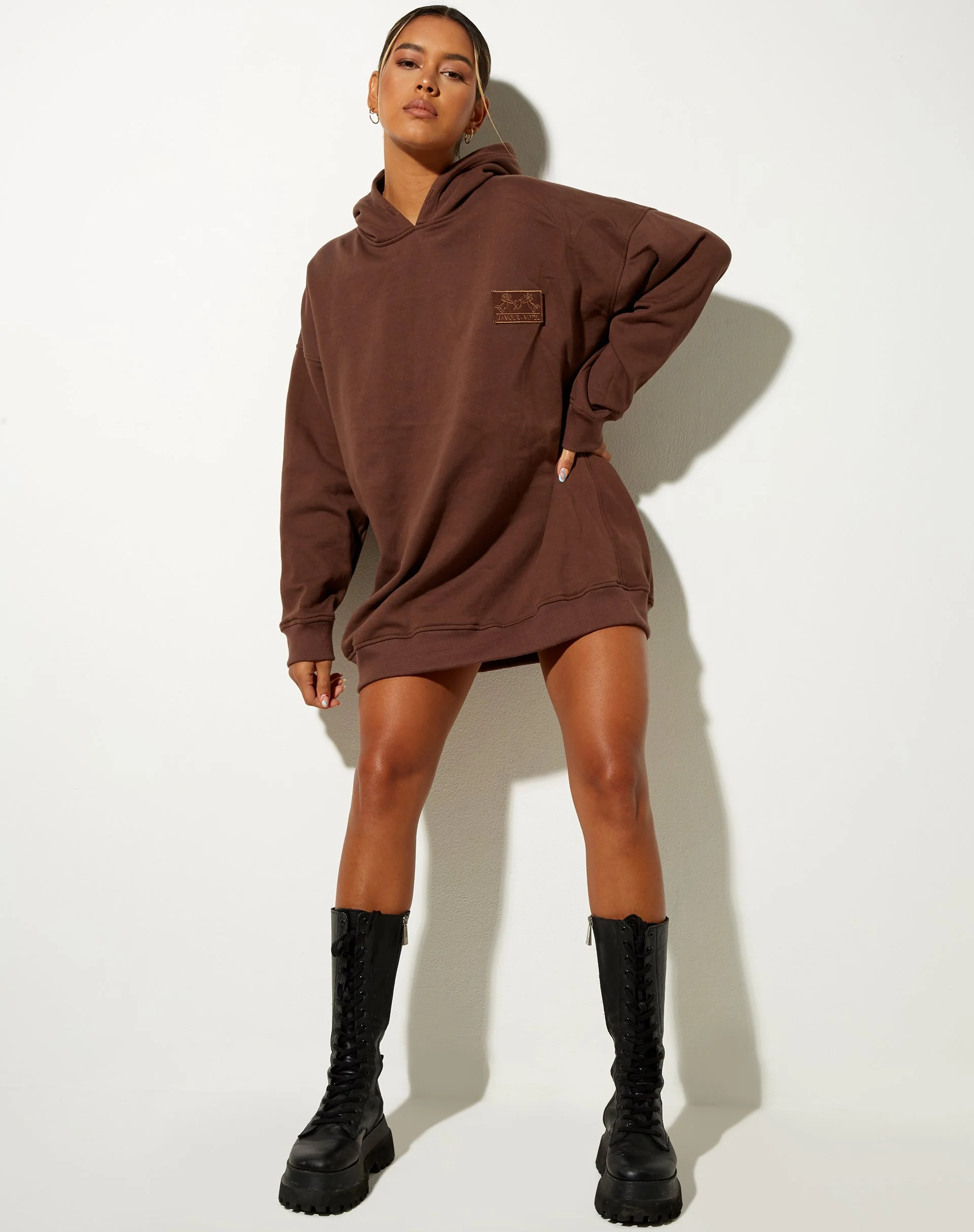 Bren Hoodie in Deep Mahogany Cherub L'Amour Label Embro - Image 3