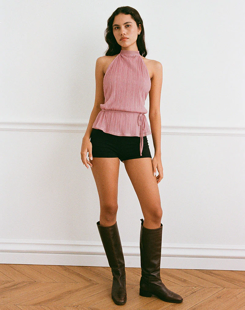 Brienne Top aus Chiffon Plissee Rosa - Image 5