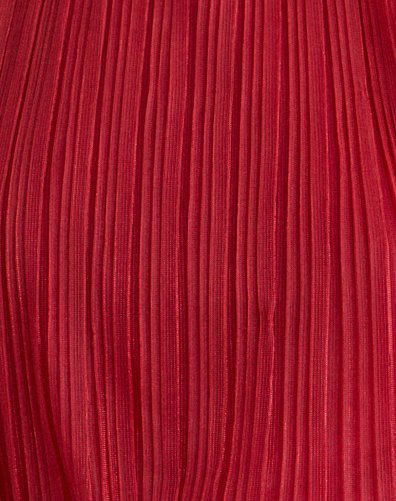 Brienne Top in schimmerndem Plissee Rot - Image 7