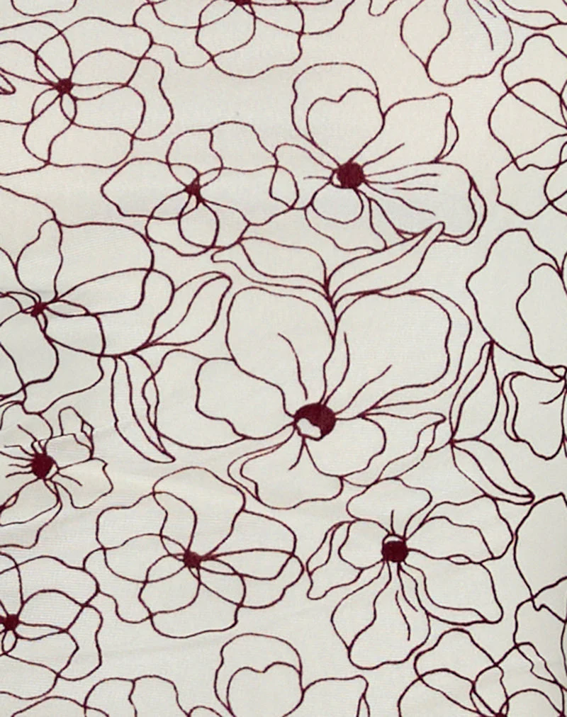 Broly Trägerkleid in Line Flower Creme - Image 6