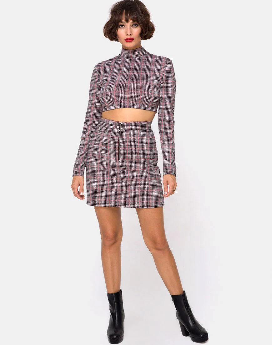 Bronti Minirock aus Charles Check Blush - Image 3