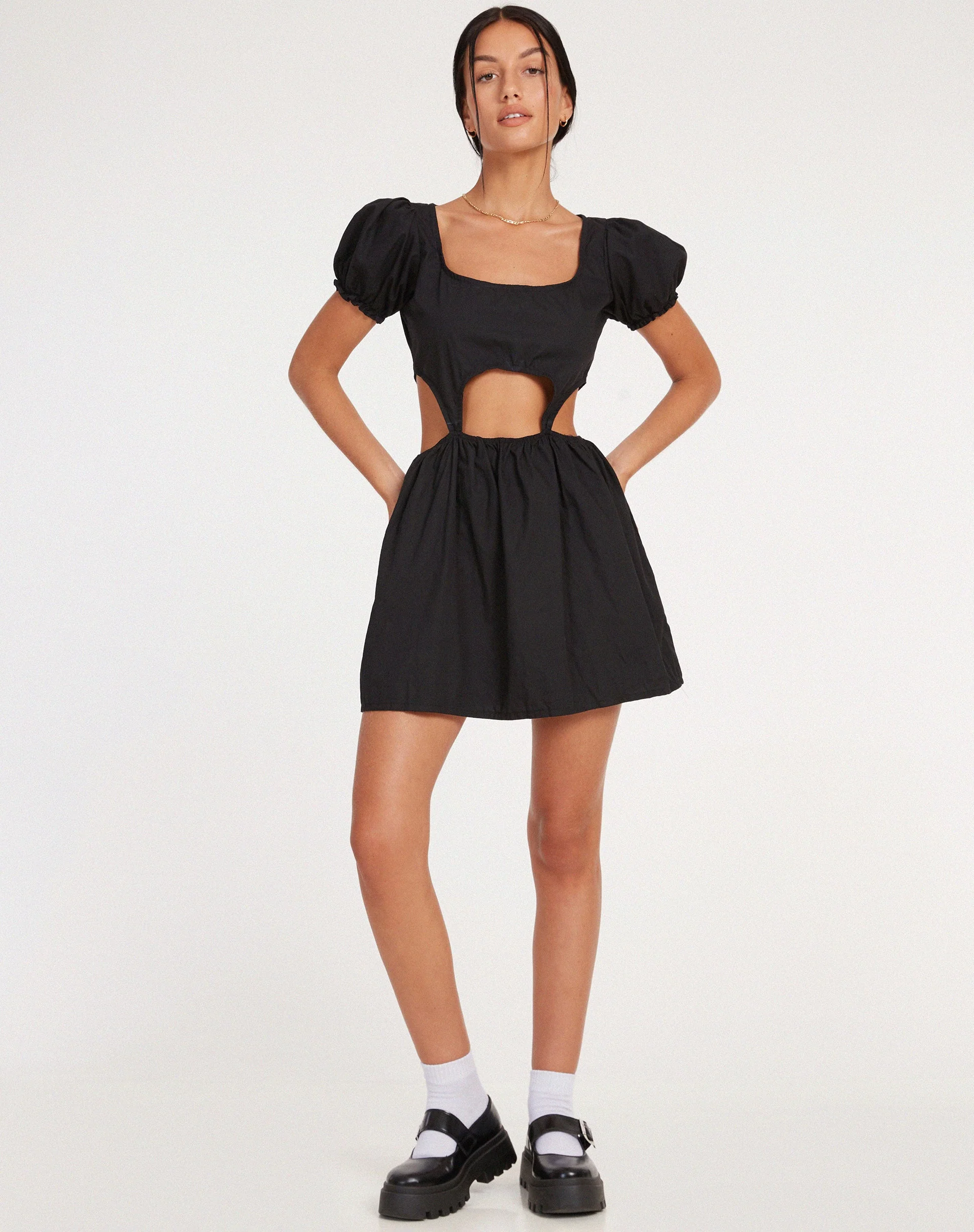 Brynlie Minikleid aus Popeline Schwarz - Image 6