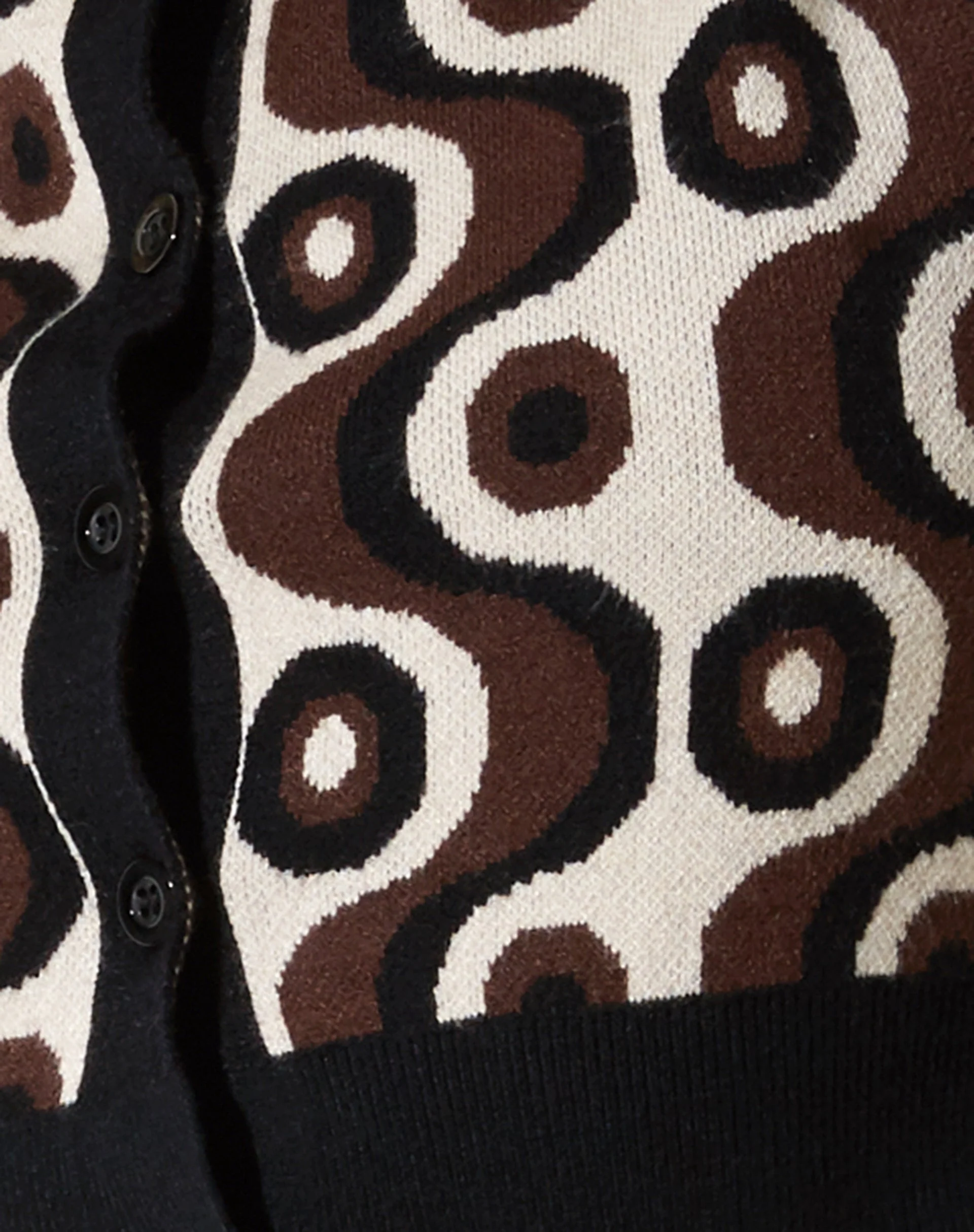 Bufo Cardi in Wavy Geo Elfenbeinbraun und Schwarz - Image 8