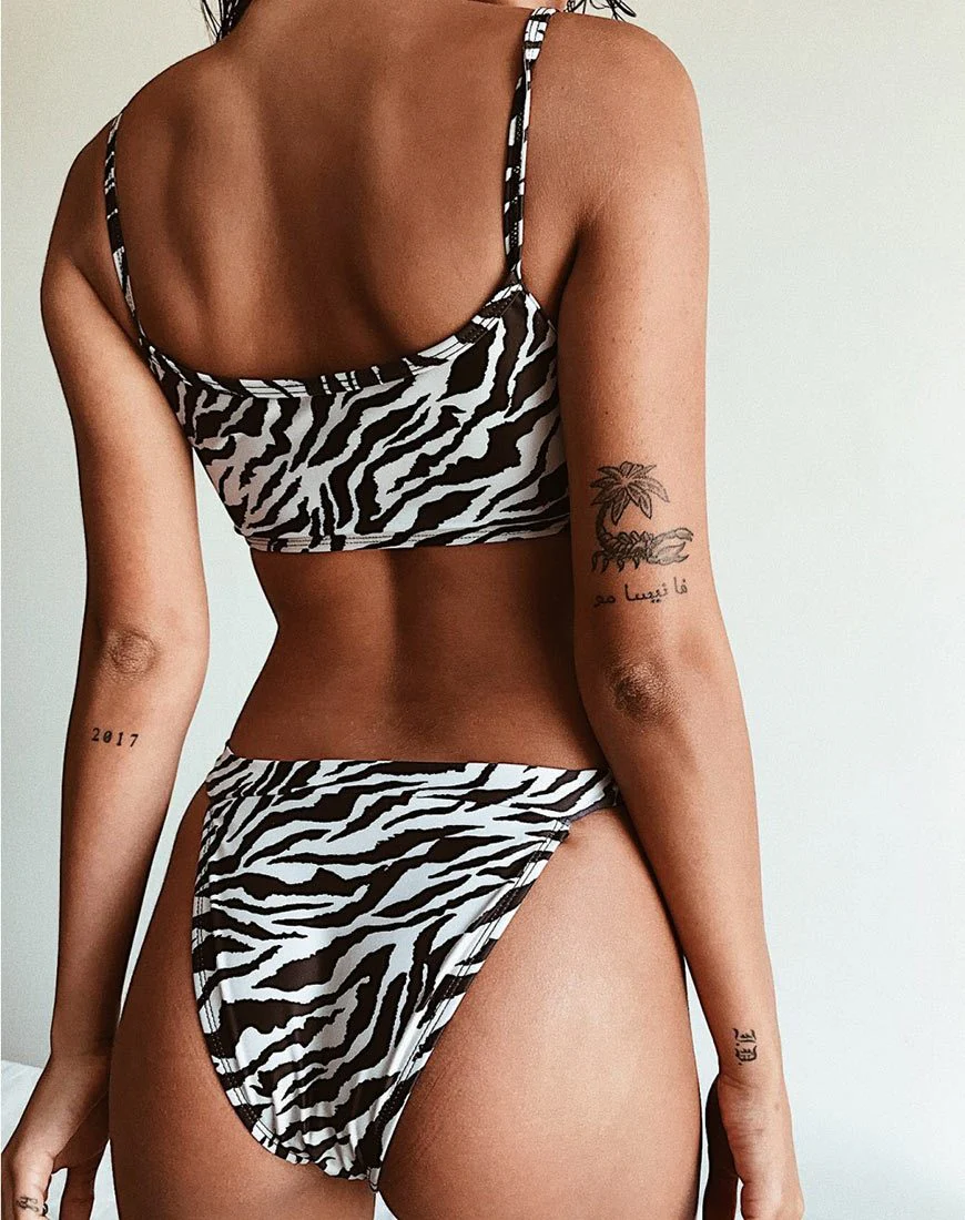 Bulvya Bikini-Unterteil in Mini Zebra
