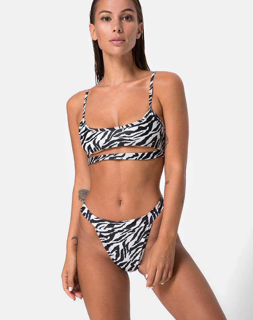 Bulvya Bikini-Unterteil in Mini Zebra - Image 4