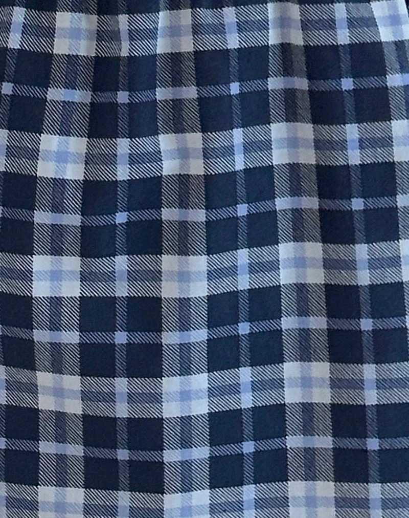Byan Krawattenkleid aus Tartan in Dunkelblau - Image 6