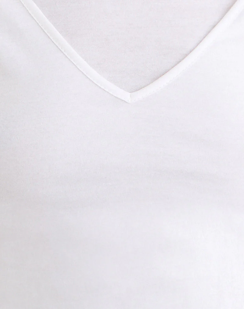 Cak Long Sleeve Top in Tissue Jersey White - Image 6