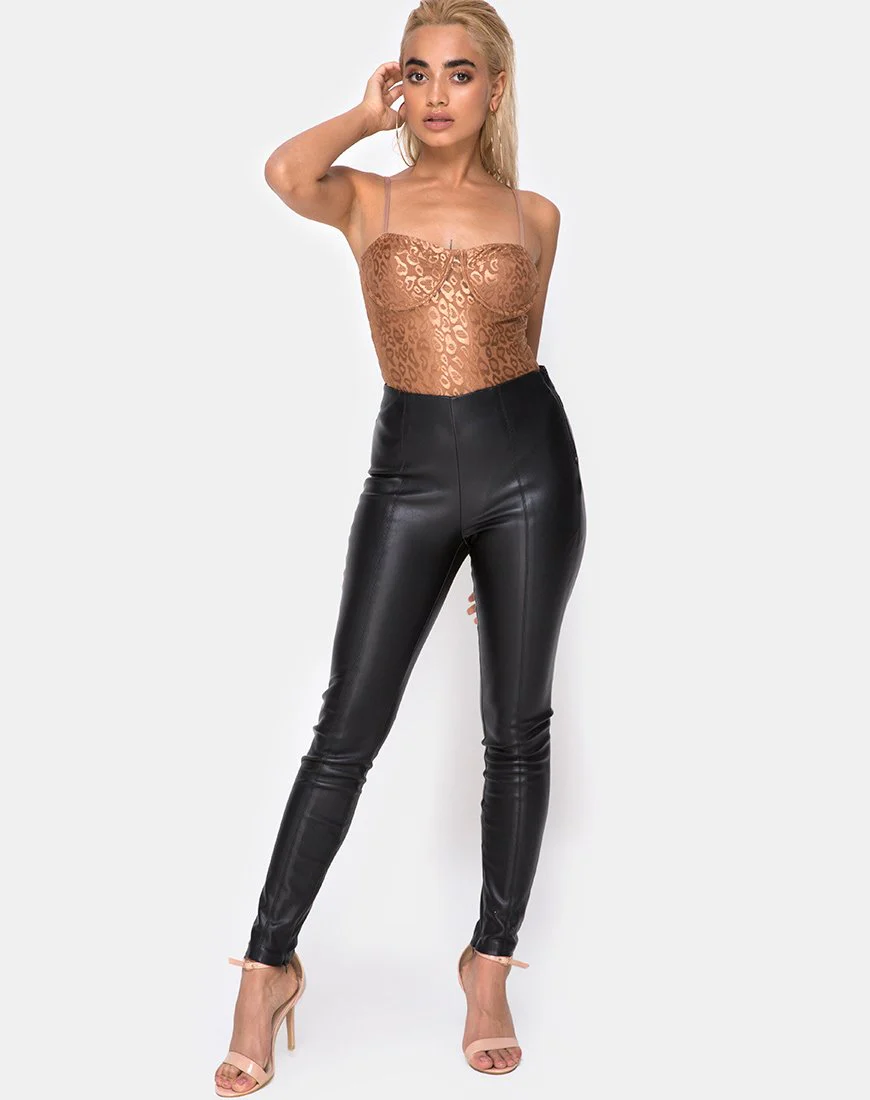 Calani Mieder in Leopard Sheen Net Caramel - Image 3