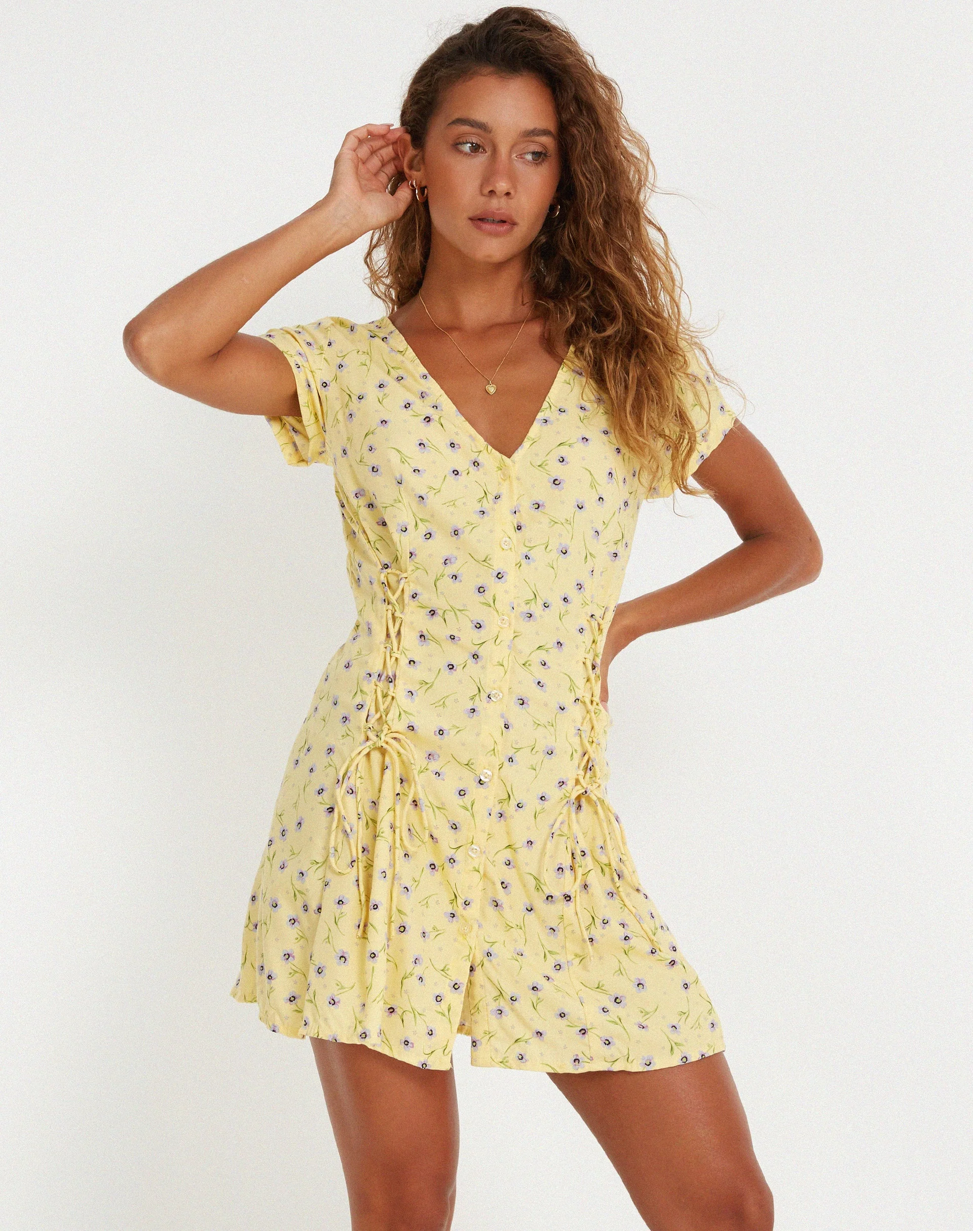 Calliope Minikleid in Wild Flower Lemon Drop