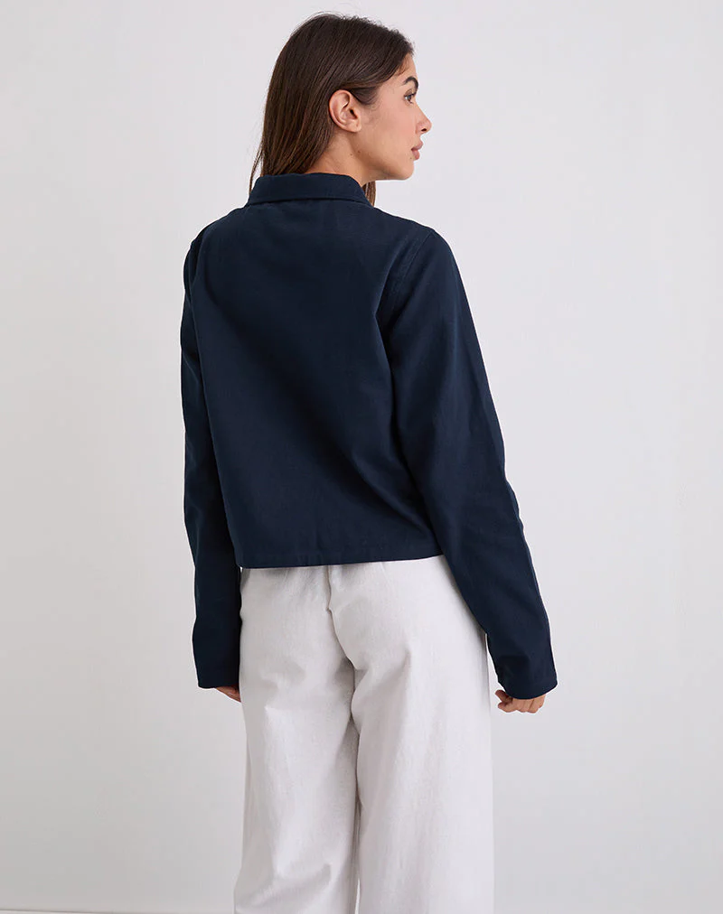 Calva Boxy Jacke in Dunkelmarine - Image 6