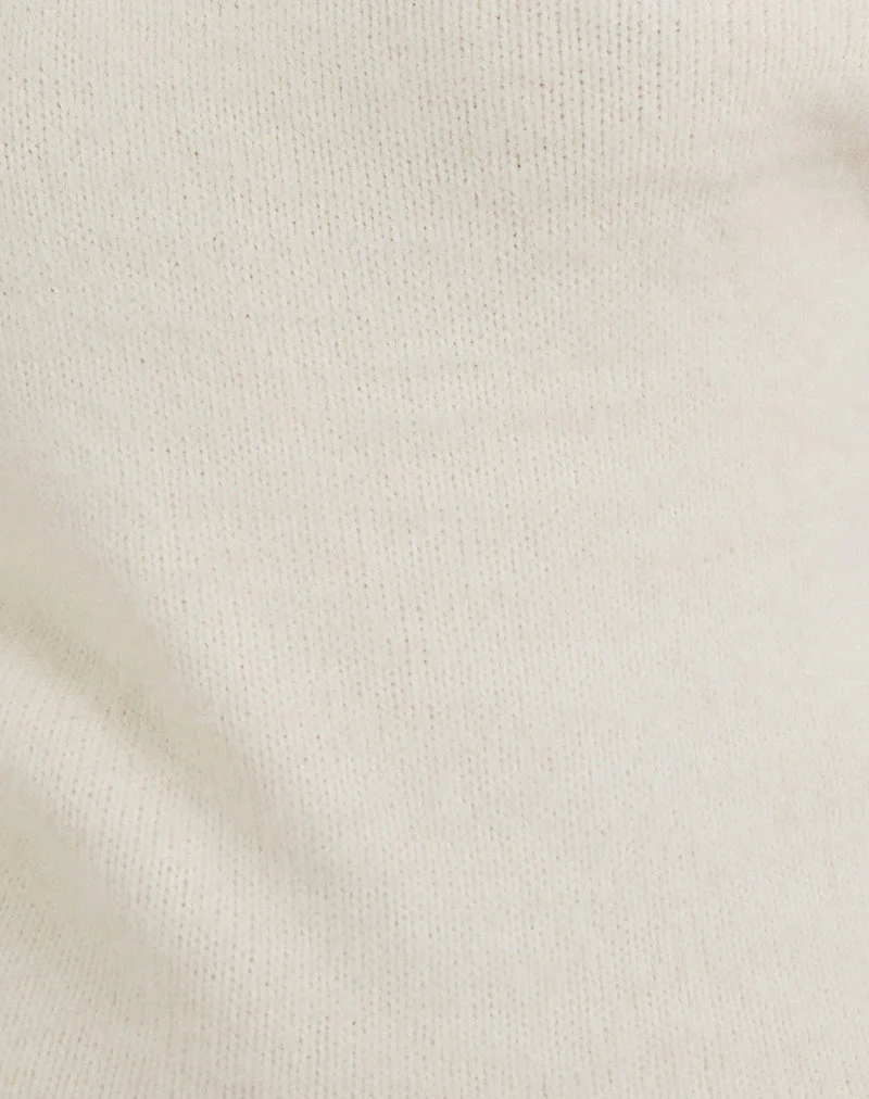 Calyce Top aus flauschigem Strick in Creme - Image 7