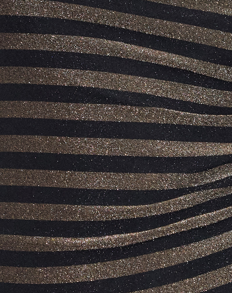 Calypso Schulterfreies Top aus Lurex mit Goldstreifen - Image 7