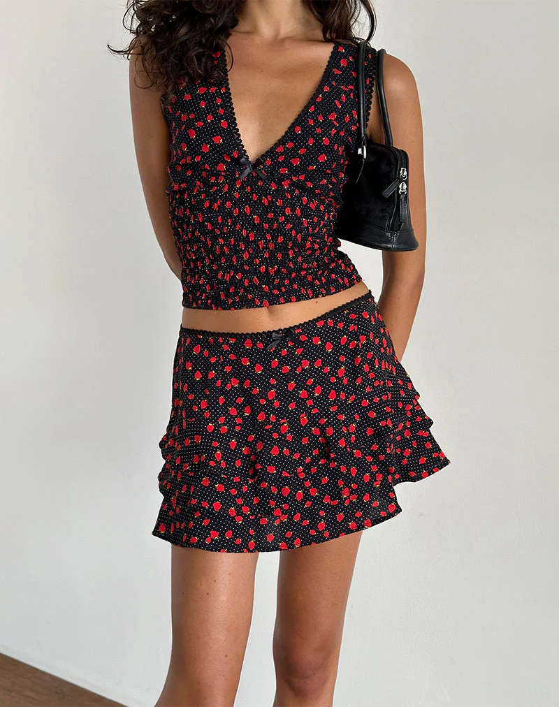 Camigi Minirock in Strawberry Polka Schwarz - Image 6