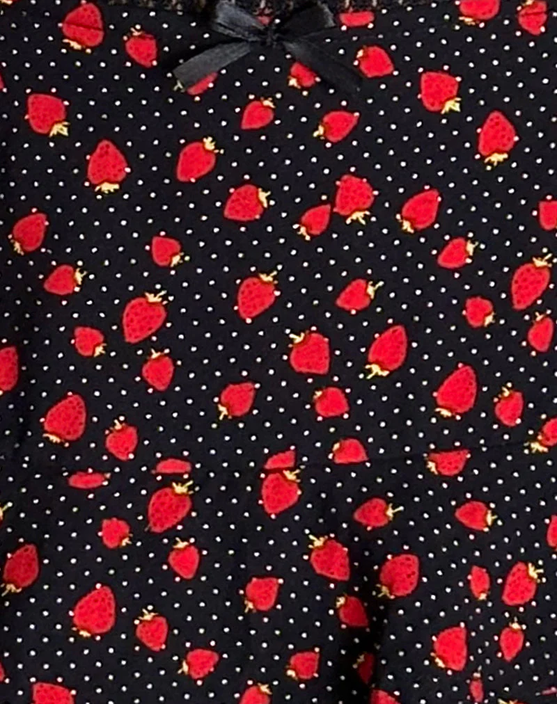 Camigi Minirock in Strawberry Polka Schwarz - Image 7