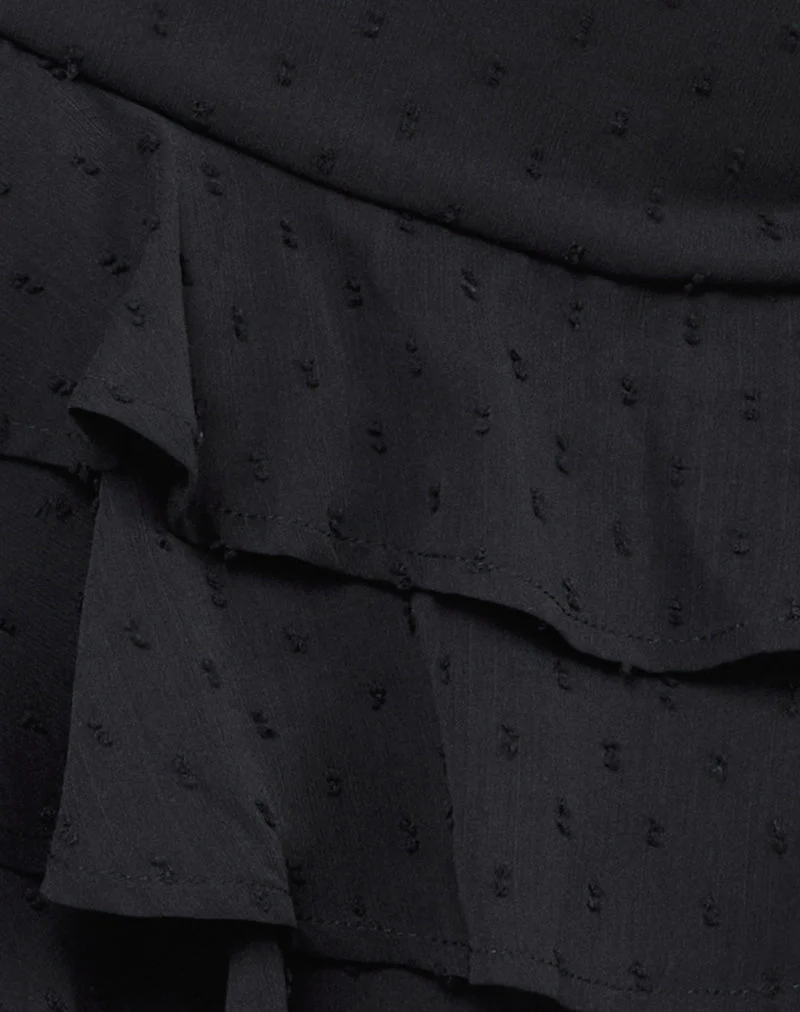 Camigo Minirock aus Polka-Chiffon Schwarz - Image 6