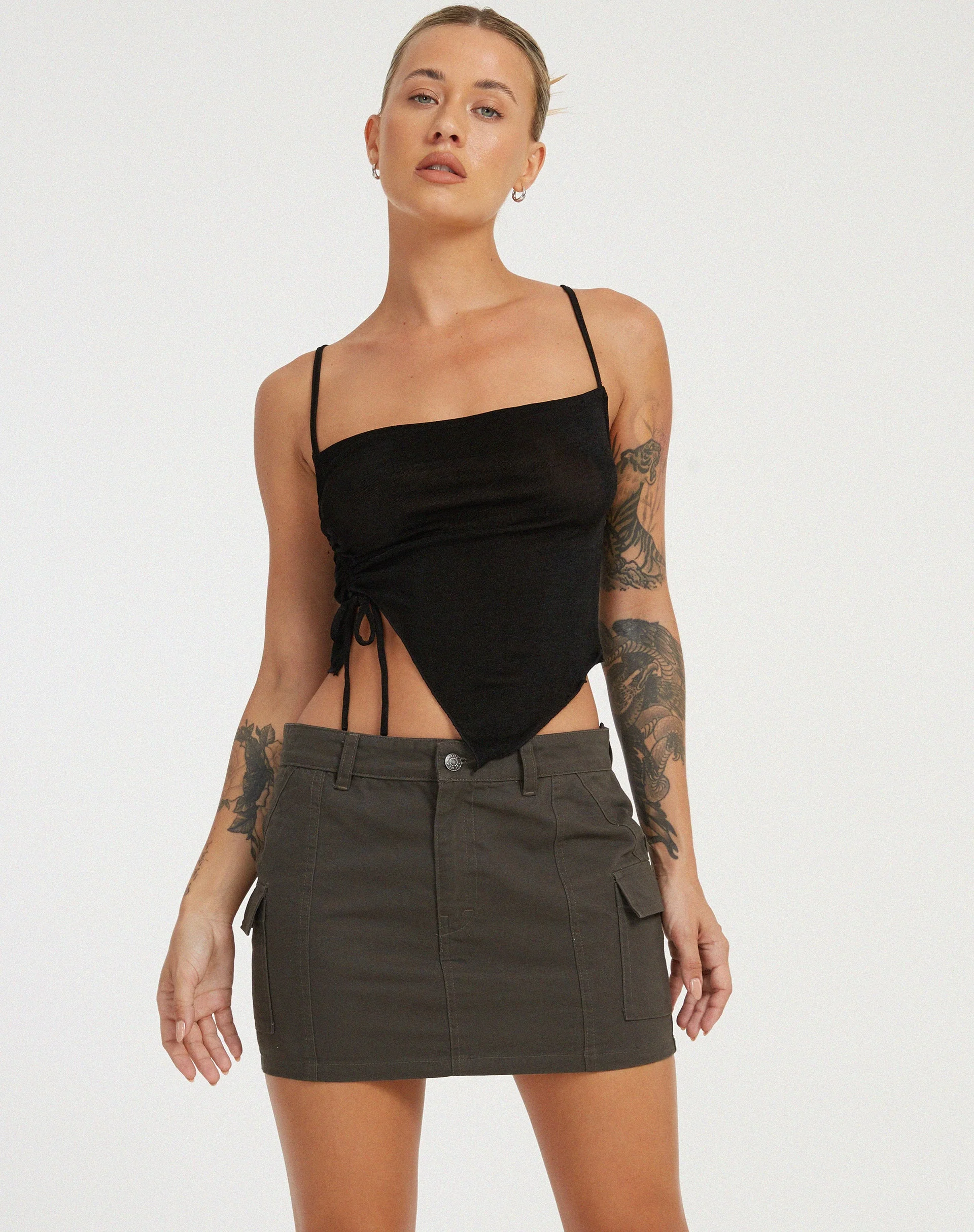 Camity Crop Top in Schwarz