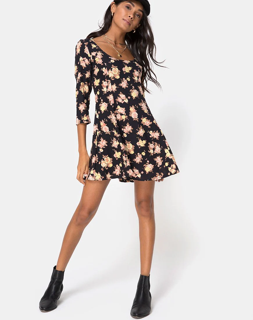 Camosa Swing Kleid in Antique Rose Schwarz - Image 3
