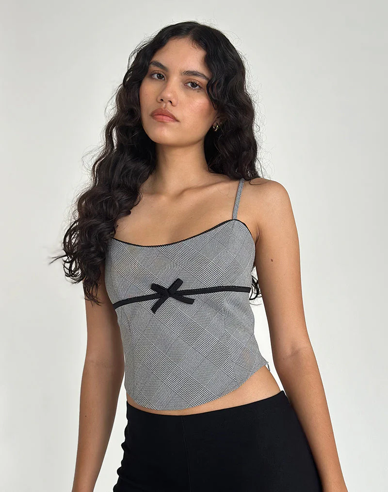 Canika Korsett-Top aus schwarz-weißem Multi-Karo