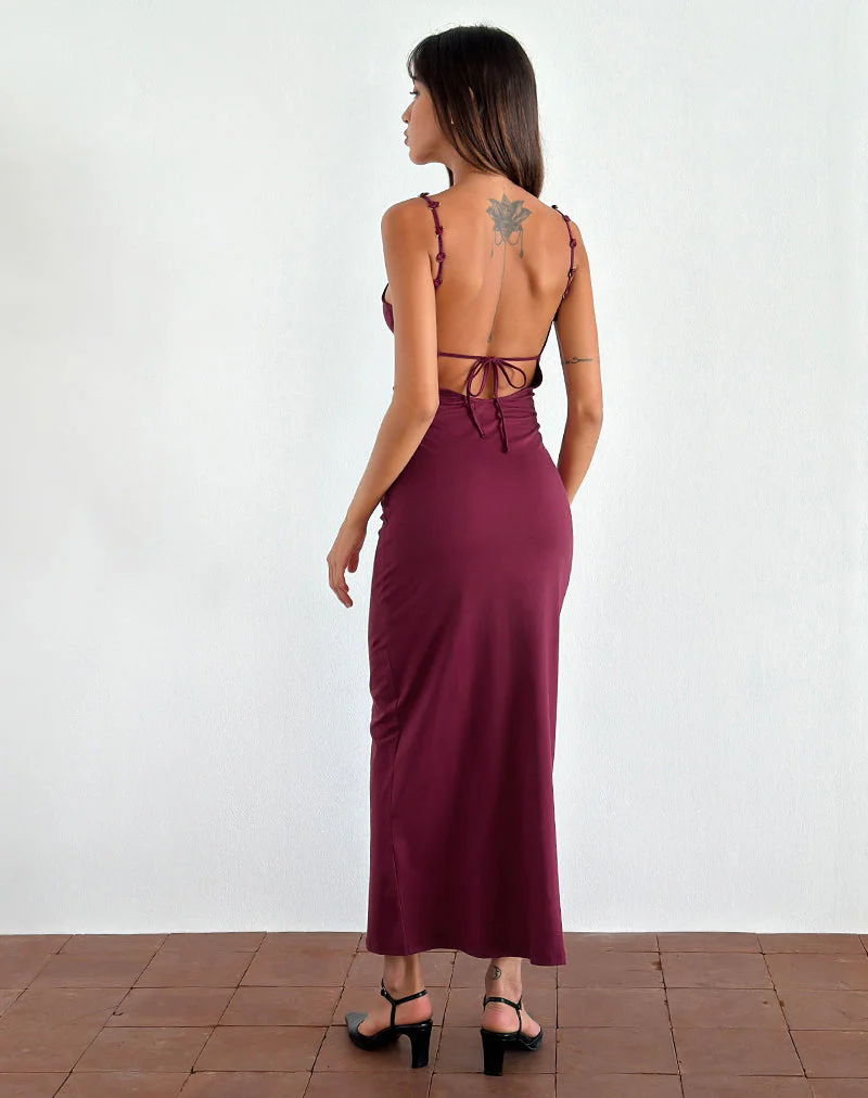 Cantana Maxikleid in Burgunderrot - Image 4