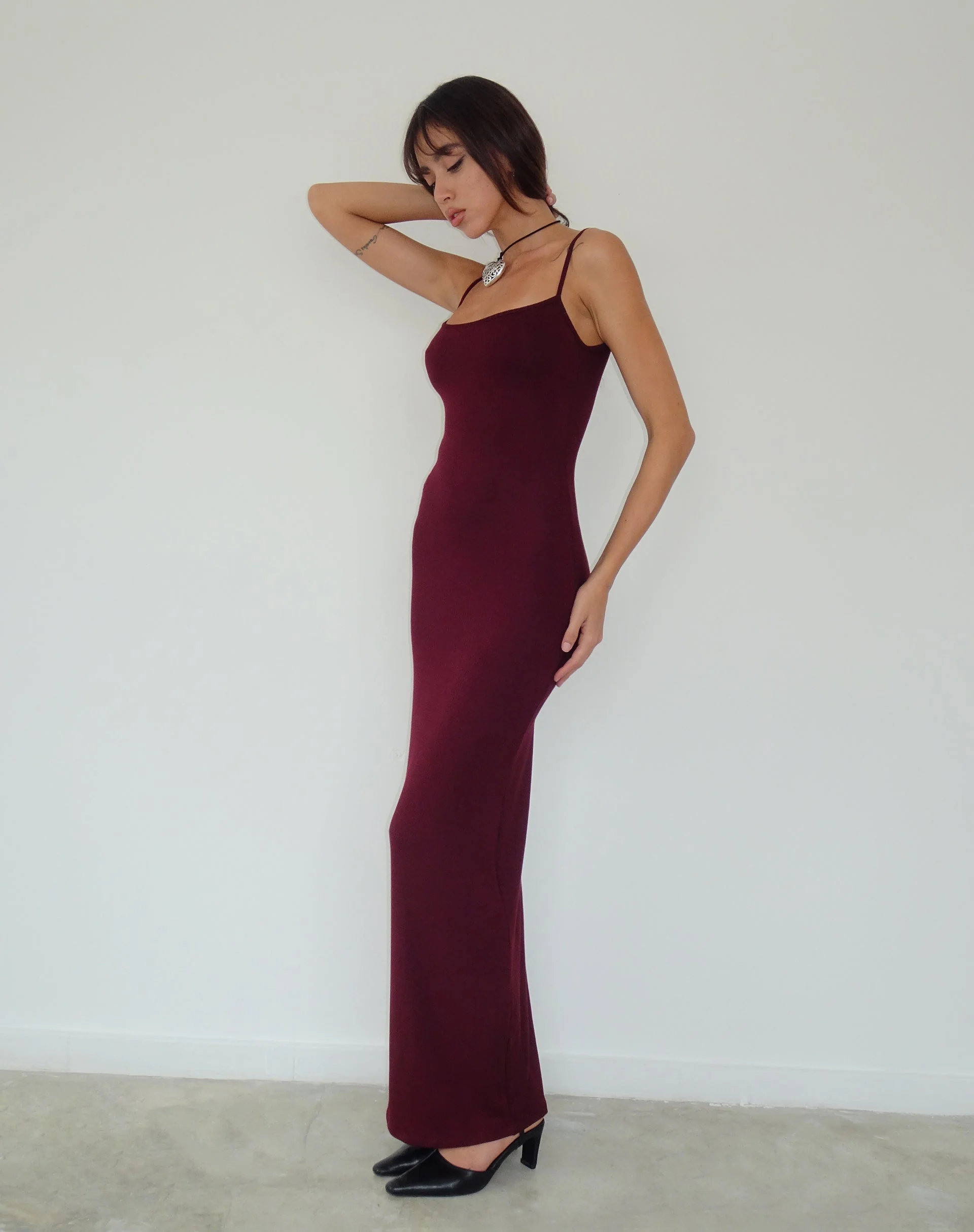 Cantha Maxikleid in Rib Burgundy - Image 4