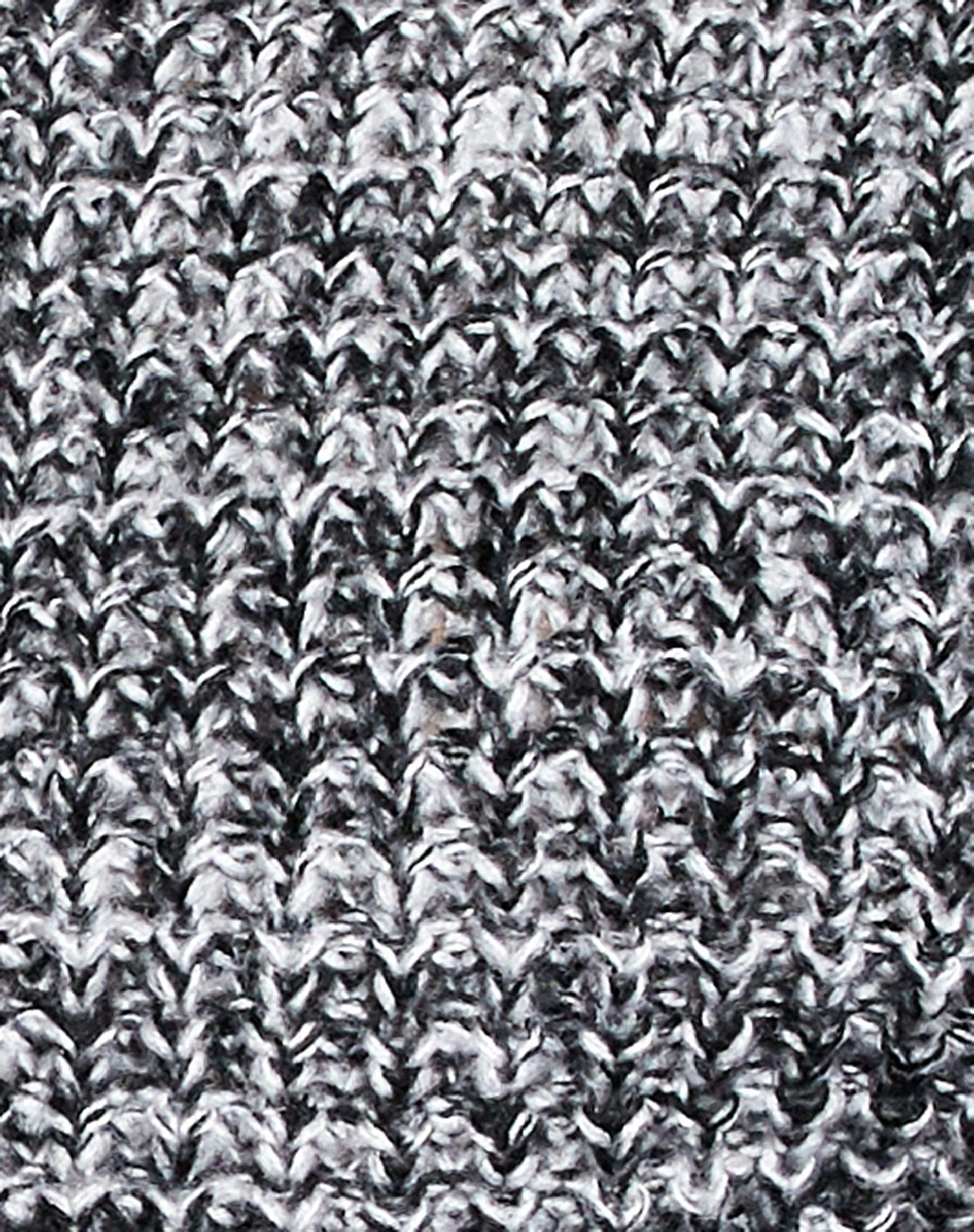 Karibu-Pullover aus Grobstrick in Schwarz, Grau und Weiß