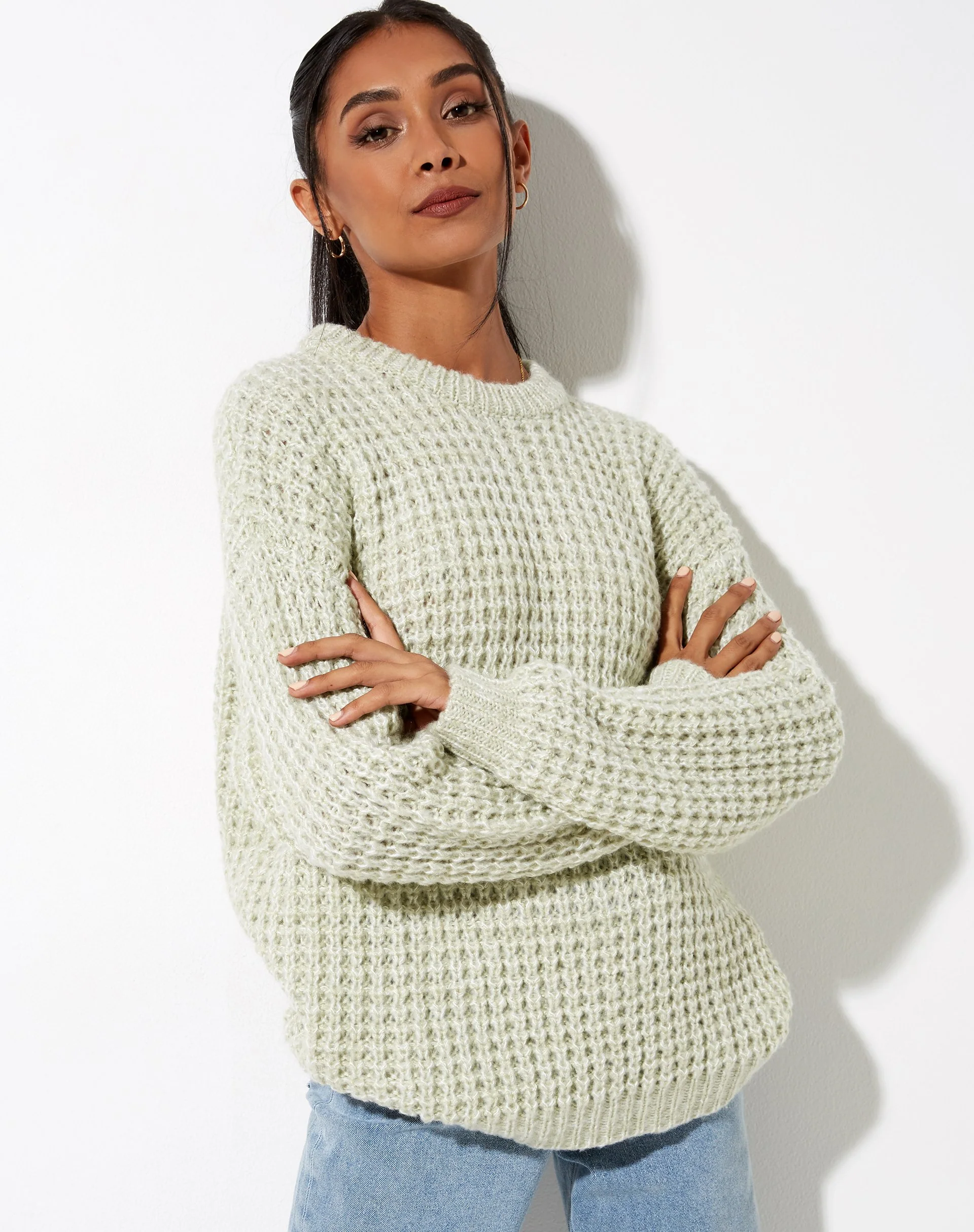 Karibu-Pullover aus Grobstrick Mint - Image 4