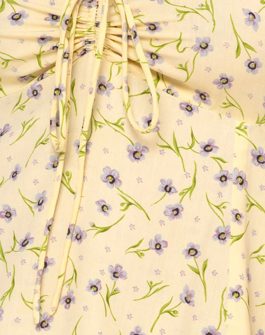Carie Kleid in Wild Flower Lemon Drop - Image 7