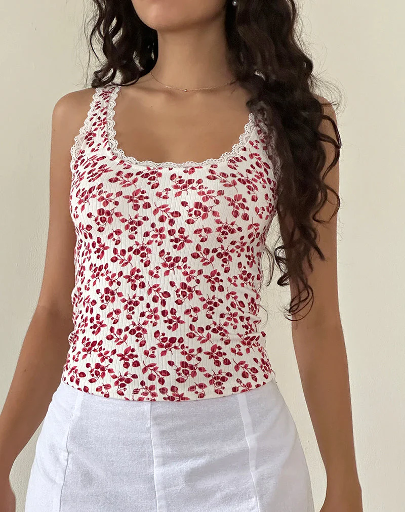 Carillo Top in Sommer-Erdbeere Off White