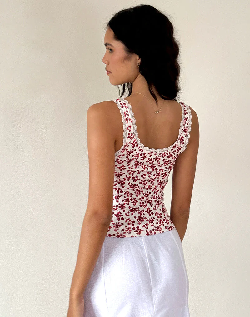 Carillo Top in Sommer-Erdbeere Off White - Image 2