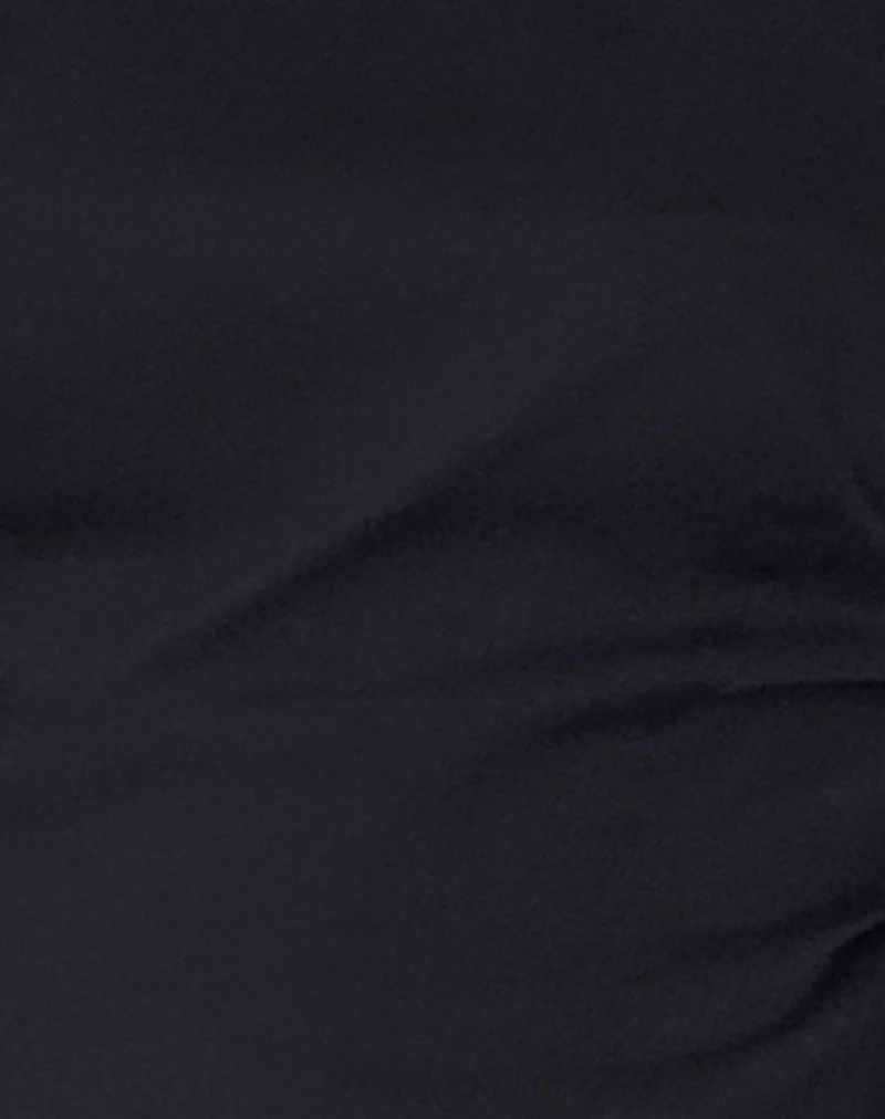 Carissa Ein-Schulter-Chiffon-Midikleid in Schwarz - Image 6